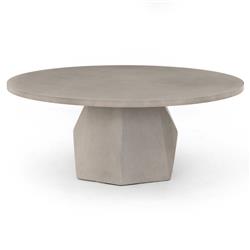 Barley Industrial Loft Grey Concrete Round Outdoor Coffee Table|