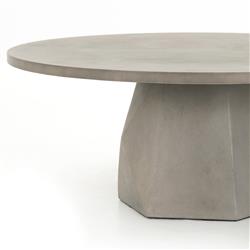 Barley Industrial Loft Grey Concrete Round Outdoor Coffee Table|
