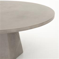 Barley Industrial Loft Grey Concrete Round Outdoor Coffee Table|