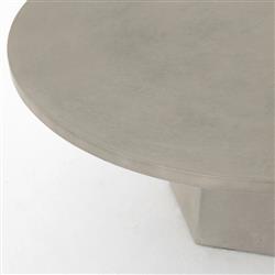 Barley Industrial Loft Grey Concrete Round Outdoor Coffee Table|