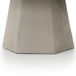 Barley Industrial Loft Grey Concrete Round Outdoor Coffee Table|