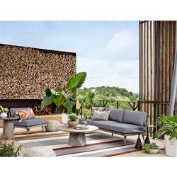 Barley Industrial Loft Grey Concrete Round Outdoor Coffee Table|