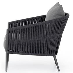 Porter Coastal Beach Grey Cushion Dark Bronze Aluminum Rope Outdoor Lounge Chair|