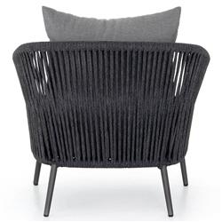 Porter Coastal Beach Grey Cushion Dark Bronze Aluminum Rope Outdoor Lounge Chair|