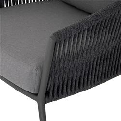 Porter Coastal Beach Grey Cushion Dark Bronze Aluminum Rope Outdoor Lounge Chair|