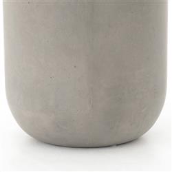 Yvonne Industrial Loft Grey Concrete Outdoor Round Drum End Table|