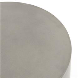Yvonne Industrial Loft Grey Concrete Outdoor Round Drum End Table|
