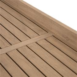 Yulla Rustic Lodge Brown Solid Teak Wood 4 Door Outdoor Sideboard|