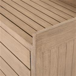 Yulla Rustic Lodge Brown Solid Teak Wood 4 Door Outdoor Sideboard|