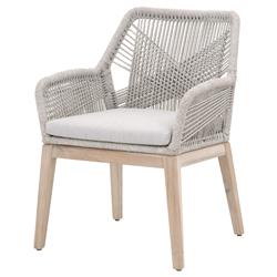 Lorry Coastal Taupe Rope Grey Teak Outdoor Dining Arm Chair - Set of 2|