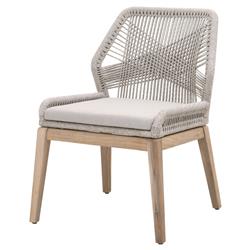 Lorry Coastal Taupe Rope Grey Teak Outdoor Dining Side Chair - Set of 2|