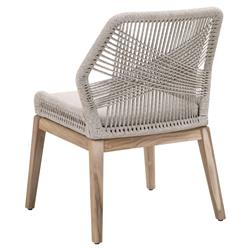 Lorry Coastal Taupe Rope Grey Teak Outdoor Dining Side Chair - Set of 2|