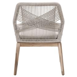 Lorry Coastal Taupe Rope Grey Teak Outdoor Dining Side Chair - Set of 2|