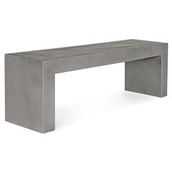 Leilani Industrial Loft Grey Concrete Outdoor Bench|