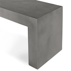 Leilani Industrial Loft Grey Concrete Outdoor Bench|