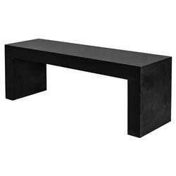 Leilani Industrial Loft Black Concrete Outdoor Bench|