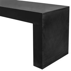 Leilani Industrial Loft Black Concrete Outdoor Bench|