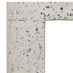 Lyone Coastal Beach White Concrete Grey Terrazo Round Outdoor Stool|