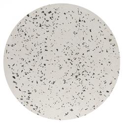 Lyone Coastal Beach White Concrete Grey Terrazo Round Outdoor Stool|