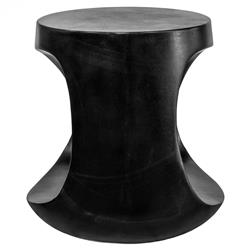 Ronin Modern Classic Black Concrete Round Outdoor Side Table|