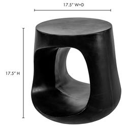 Ronin Modern Classic Black Concrete Round Outdoor Side Table|