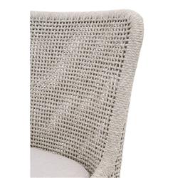 Kailey Coastal Taupe Woven Rope Grey Teak Outdoor Counter Stool|
