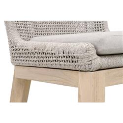 Kailey Coastal Taupe Woven Rope Grey Teak Outdoor Counter Stool|