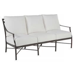 Monaco French White Cushion Grey Aluminum Outdoor Sofa - 75"W|