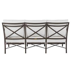 Monaco French White Cushion Grey Aluminum Outdoor Sofa - 75"W|
