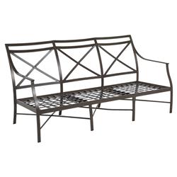 Monaco French White Cushion Grey Aluminum Outdoor Sofa - 75"W|