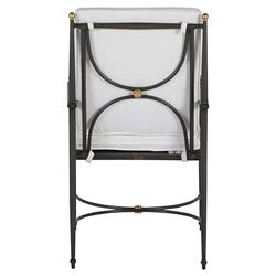 Roma Slate Grey Gold Aluminum White Cushion Outdoor Dining Chair|