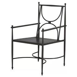 Roma Slate Grey Gold Aluminum White Cushion Outdoor Dining Chair|