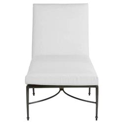 Roma Slate Grey Aluminum White Cushion Outdoor Chaise Lounge|