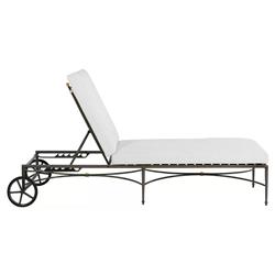 Roma Slate Grey Aluminum White Cushion Outdoor Chaise Lounge|