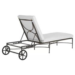 Roma Slate Grey Aluminum White Cushion Outdoor Chaise Lounge|