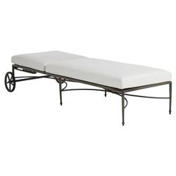 Roma Slate Grey Aluminum White Cushion Outdoor Chaise Lounge|
