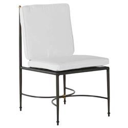 Roma Slate Grey Aluminum White Cushion Outdoor Dining Chair|