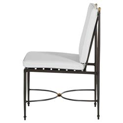 Roma Slate Grey Aluminum White Cushion Outdoor Dining Chair|