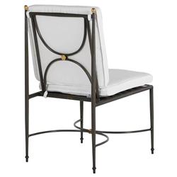 Roma Slate Grey Aluminum White Cushion Outdoor Dining Chair|
