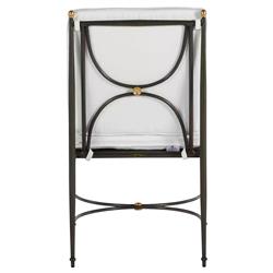 Roma Slate Grey Aluminum White Cushion Outdoor Dining Chair|