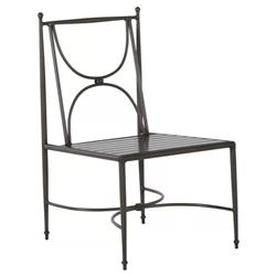 Roma Slate Grey Aluminum White Cushion Outdoor Dining Chair|