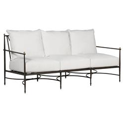 Roma Slate Grey Aluminum White Performance Outdoor Sofa - 77"|
