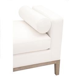 Kelly Modern Classic White Performance Cushioned Grey Oak Frame Bedroom Bench|