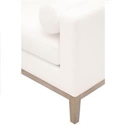 Kelly Modern Classic White Performance Cushioned Grey Oak Frame Bedroom Bench|