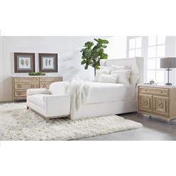 Kelly Modern Classic White Performance Cushioned Grey Oak Frame Bedroom Bench|