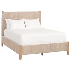 Laurice French Country Woven Abaca Rope Mahogany Platform Bed - Queen|