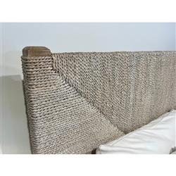 Laurice French Country Woven Abaca Rope Mahogany Platform Bed - Queen|
