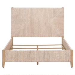 Laurice French Country Woven Abaca Rope Mahogany Platform Bed - Queen|