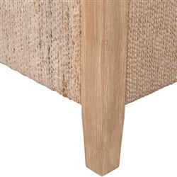 Laurice French Country Woven Abaca Rope Mahogany Platform Bed - Queen|