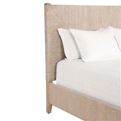 Laurice French Country Woven Abaca Rope Mahogany Platform Bed - Queen|